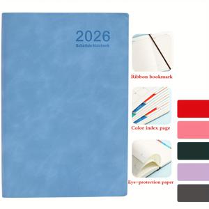 TEMU 2026년 주간 및 월간 플래너 노트북, 영어 내부 페이지, 365일 자가 체크인 기록용 320페이지 스케줄 북, 사무실과 캠퍼스, 일상 생활에 적합한 훌륭한 선물