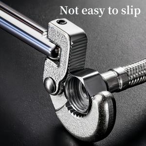 TEMU 헤비듀티 산업용 싱크 렌치 - 회전 헤드 및 스프링 장착 기능, 방수, 녹방지 탄소강 구조 - 배관, 자동차, 공장 작업용 - 전문 정비사 & 엔지니어 도구, 스프링로드 디자인, 방청 도구