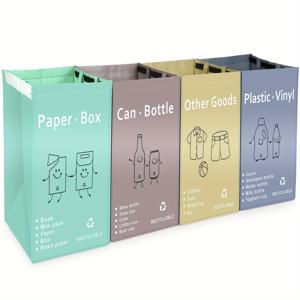 TEMU BOMEI 모던 하우스용 이산형 봉투, 주방·가정용 분리 수거함, 방수 바구니 칸막이 컨테이너 (11.8인치*11.8인치 *15.8인치), 대형 사이즈|쓰레기통|방수가방