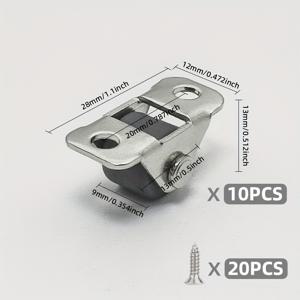 TEMU 10개 미니어처 0.5인치 직선 바퀴 캐스터 - 캐비닛 및 서랍용 금속 디자인, 부드러운 회전, 쉬운 설치, 캐비닛 하드웨어| 스타일|다재다능한 금속 바퀴, 캐비닛용 미니 바퀴