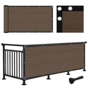 TEMU 델나 발코니 프라이버시 스크린 - 1m/3.3ft HDPE UV 차단 패널, 강화 가장자리 - 불투명 차양 커버, 발코니 난간, 정원, 파티오용 - 1개, 다양한 색상, 70-80% 차양률