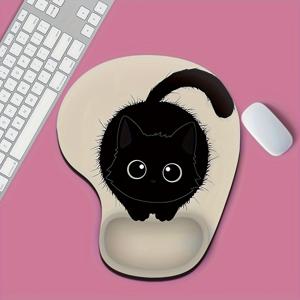 TEMU 손목 지지대가 있는 마우스 패드, 인체공학적 손목 받침이 편안한 미끄럼 방지 베이스 컴퓨터/노트북용 사무실 및 가정용 마우스 패드