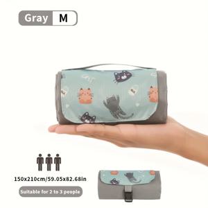 TEMU 1개 휴대용 포켓 스타일 아웃도어 매트, 나일론 소재 제작, 다양한 패턴 선택 가능, 피크닉 및 해변 사용에 적합|캠핑매트