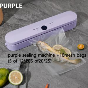 TEMU 원버튼 밀봉 및 흡입 버튼이 있는 자동 USB 전동 진공 포장기 - 신선한 음식, 간식을 위한 컴팩트 식품 보존기, 주방 필수품 - 추석과 새해 선물로 이상적인 진공 밀봉 기계