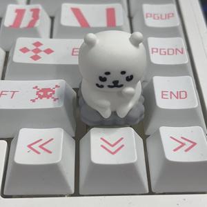 TEMU 치유하는 이중 곰 키캡은 크로스軸 기계식 키보드에 완벽한 귀여운 데스크톱 장식으로 세 가지 차원으로 그레이와 화이트입니다.|키캡|키캡