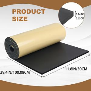 TEMU 1 롤 고밀도 스폰지 고무 매트 - 접착제로 뒤집어지지 않음, 다용도 사운드프루프 및 충격 흡수 패딩, DIY, 공예, 가정 개선 프로젝트용 DIY 공예 재료|블랙 고무 매트|쉽게 자를 수 있는 매트, 고무 바닥 매트
