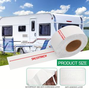 TEMU 1롤 초강력 RV 루프 부틸 테이프 - 내구성 강한 고무 노화 방지 폴리머 탄성 필름, 자동차 및 창문용 유연 밀봉 테이프, 차량 유지보수용 방수 수리 테이프