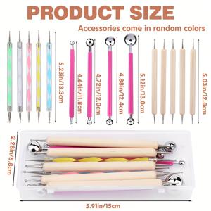 TEMU 도팅 도구 세트 - 바위 페인팅, 클레이 모델링, 네일 아트용 볼 (박스 포함)