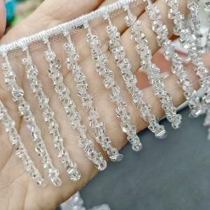 TEMU 1야드(3피트) 클리어/화이트/블랙 반짝이 시퀸 비즈와 투명 태슬 - 럭셔리 의류 트림, 웨딩, 브라이덜 드레스, 모자 & DIY 공예 장식 - 웨딩드레스, 프로미, 파티 장식을 위한 우아한 프린지 트림 - 다양한 색상 옵션 (접착제 없음/쉬운 적용) - 레이스 및 의류 장식을 위한 오트쿠튀르 비즈 - 드레스 및 액세서리를 위한 반짝이는 태슬