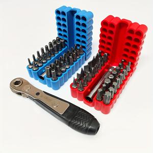 TEMU 1+66개 미니 1/4 라쳇 스크루드라이버 세트 | 좁은 공간을 위한 66개 스크루드라이버 비트 세트, 듀얼 헤드 사용 가능, 직각 벤드 핸들 포함의 양방향 라쳇 스크루드라이버, 십자 및 납작 머리 비트