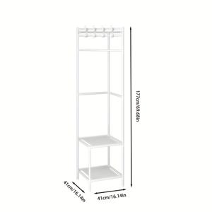 TEMU 1개 헤비듀티 옷걸이 - 공간절약형 스탠딩 의류 정리대, 고강도 금속 구조 (침실/거실용), 조립 불필요, 블랙/화이트 모던 옷장 정리대, 코너 공간 절약, 내구성 있는 수납 솔루션, 다목적 랙|패션