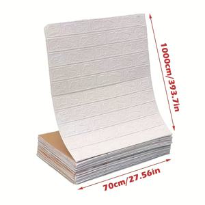 TEMU 1개, 3mm 두께, 3D 자체 접착 벽돌 느낌 XPE 벽지 | 천장 리모델링 스티커 | 방수, 쉽게 닦을 수 있는, 붙였다 떼는 디자인 장식 벽 스티커 | 가정용 인테리어에 적합, 27.56×393.7인치