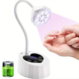 TEMU LED 네일 램프, 젤 폴리싱용, 무선 네일 램프, 디스플레이 스크린, 자동 감지 플래시 램프, 휴대용 미니 구스넥 홈 네일 건조기 DIY 네일 강화
