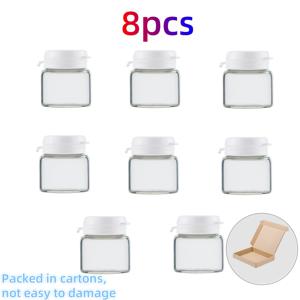 TEMU 10ml 투명 유리 작은 병, 8pcs 10g 미니 화장품 크림 병, 내부 뚜껑이 있는 액체 화장품 디스펜서, 누출 방지 유리 병 샘플 병 - 여행용 휴대용 눈 크림 및 기타 화장품 병