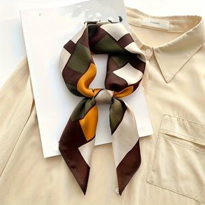 TEMU 세련되고 다재다능한 멀티컬러 체크 스카프입니다. 부드러운 질감의 인조 소재로 제작되었으며, 가볍고 통기성이 좋습니다. 헤드스카프, 숄, 넥 스카프 또는 헤어밴드 등 다양한 용도로 적합합니다. 봄, 여름에 완벽합니다.