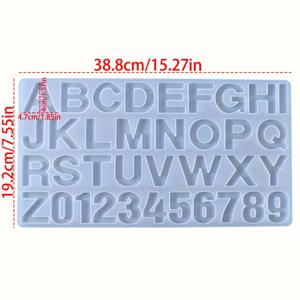 TEMU 에폭시 알파벳 & 숫자 실리콘 몰드 - 레진 펜던트, 키체인, 주얼리 제작용 직사각형 DIY 공예 몰드 - 내구성 있는 재사용 가능한 수제 장식품 및 홈 데코 용품, 정교한 디테일링, 창의적인 취미 활동을 위한 레진 몰드