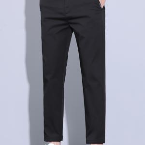 TEMU 여름 2025년을 위한 남성용 단색 경량 비즈니스 캐주얼 크롭드 바지, 얇고 편안한 빠르게 건조되는 아이스 실키 섬유로 제작된 레그 바지. 야외 패션에 적합한 다용도 한국 스타일 캐주얼 바지, 봄과 가을을 위한 통통방 바지.|여름바지