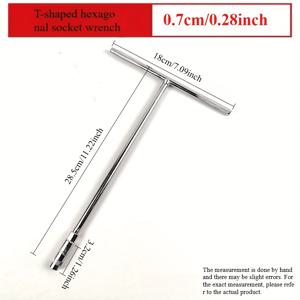 TEMU 1개 T자형 육각 소켓 렌치 - , 전기차, DIY 및 전문가용 다목적 헤비듀티 금속 구조, 미끄럼 방지 육각 소켓, 인체공학적 디자인, 견고한 도구 설계, 내구성 있는 제작