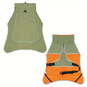 TEMU 1개 대형견용 강아지 비옷 & 아웃도어 재킷 - 헤비듀티 - 스냅/드래그 수트, 습식/건식 조건용 (비, 진흙)