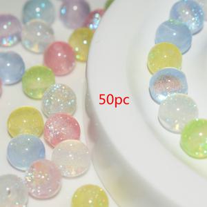 TEMU 50개 8mm 파스텔 반짝이 라운드 비즈 - 빛나는 광택 DIY 액세서리 제작용, 팔찌·목걸이·신발·가방 장식 - 크리스마스, 졸업, 스승의 날 선물, 생동감 넘치는 컬러, 무지개빛 마무리, 매끄러운 질감, 수제 공예 재료, 선물 쇼핑