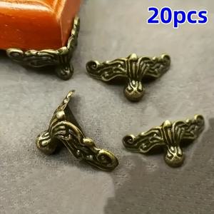 TEMU 20pcs 고전적인 청동 금속 모서리 보호자 - 장식용 가구 다리 커버, 목재 상자 모서리 보호자, 빈티지 홈 침실 액세서리, 탈레이트 프리, 가구 보호|빈티지 스타일|내구성 있는 보호, 가구 다리 보호자