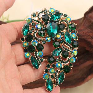 TEMU 1개 OESDPHS 바로크 럭셔리 그린 & 클리어 브로치 핀 - 대형 쥬얼 센터와 잎사귀 디자인의 우아한 피스, 여성과 남성을 위한 불규칙한 모양의 주얼리, 웨딩, 파티, 캐주얼 의상용 - 그린, 골든톤 세팅, 휴일, 생일, 기념일을 위한 럭셔리 선물 - 홀로우드 아웃 플라워 디자인의 다용도 브로치 액세서리