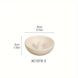 TEMU 모던 세라믹 향로 - 브라운/베이지/화이트/블랙, 안정적인 콘 베이스, 홈 & 오피스용, 명상 장식품, 전기 필요 없음, 쉬운 청소, 현대적 감각의 매력, 부드러운 마감, 내구성 있는 소재, 사무실 인테리어 소품