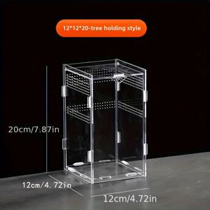 TEMU 고투명 파충류 사육 탱크, 투명 아크릴 소재 | 게코와 거미(타란툴라)에 적합, 탈출 방지 설계와 통풍구, 쉬운 조립. 완벽한 펫 선물