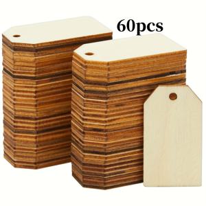 TEMU 60개 나무 블랭크 퍼포레이티드 엣지 - 에이징 파치 (공예용) | DIY 스크랩북 스티커, 카드 만들기 재료, 웨딩 & 크리스마스 라벨 | 핸드메이드, 룸 데코용 대량 나무 공예 보드
