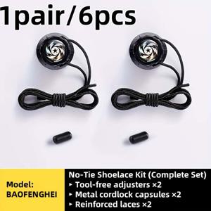 TEMU 1쌍/6개 묶지 않는 회전 신발끈 버클 세트, 포함: 신발끈 2개 + 캡슐 버클 2개 + 도구 없이 조절 가능한 조절기 2개, 스포츠 및 아웃도어 신발에 적합 - 남녀 공용 퀵릴리스 조절, 핸즈프리 - 사전 설치, 어버이날, 스승의날 및 졸업 시즌에 이상적인 선물