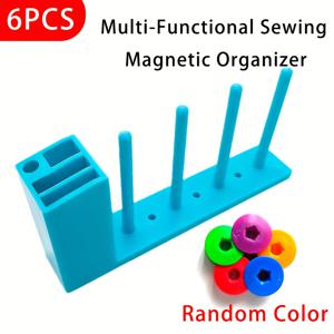 TEMU 재봉틀용 헤비듀티 자석 보빈 홀더 - 도구 없이 설치 가능한 자석 스냅 베이스, 전원 불필요, 공간 절약형 보빈 정리함 - 산업 및 가정용 재봉틀 호환 가능, 내구성 있는 플라스틱 제작, 무공구 설치, 원활한 통합, 재봉 수납