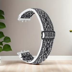 TEMU 1개 스트레치 나일론 삼성 갤럭시 핏 3 밴드 호환 여성 남성용, 탄력 있는 루프 조절 가능한 소프트 스포츠 스트랩 손목 밴드 갤럭시 핏 3 스마트워치 액세서리