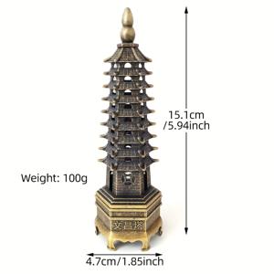 TEMU 1개 타워 향로, 중국 고대 타워 디자인, 대형 및 소형 합금 향로, 요가, 명상 및 홈 데코에 적합, 축제 및 특별한 날을 위한 완벽한 선물, 홈 오피스 책상 장식 풍수 장식품