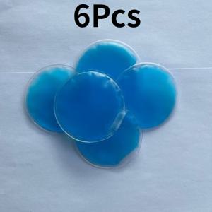 TEMU 6개입 재사용 가능한 원형 젤 아이스팩, 얼굴용 아이스팩, 부상용 아이스팩, 치통 완화용 서리찜질 패드, 유방 수술 및 어금니 이쑤시개용 서리찜질 헤드랩, 냉온압박 가능