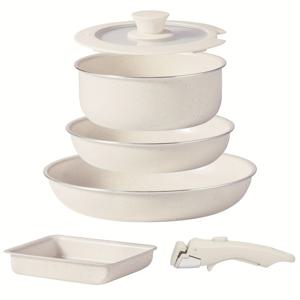 TEMU 6개 KPXSIAION 무독성 조리 기구 세트 | 건강한 논스틱 프라이팬 & 소스팬, 분리형 손잡이 | 인덕션 호환, 오븐 & 식기세척기 사용 가능 | PFOA-프리 코팅, RV & 가정용으로 간편한 세척