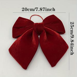 TEMU 1개 대형 레드 크리스마스 보우 타이 - 클래식 벨벳 크리스마스 장식, 나무용, 선물 포장, 결혼식, 추수감사절, 새해, 발렌타인데이, 축제 홈 데코 | 클래식 크리스마스 보우 | 부드러운 질감의 넥타이