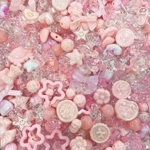 TEMU 100g 우아한 핑크 비즈 주얼리 키트 - DIY 목걸이 & 폰 스트랩 제작 소품, 탄력 있는 끈 포함, 생생한 스위트톤 액세서리, 고급스러운 핑크 비즈 공예 키트, 하이엔드 에스테틱 핑크 비즈 정리함