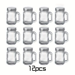 TEMU 6개 & 12개 미니 핸들 컵, 1.18oz 이탈리안 커피 유리잔, 및 캠핑용 휴대용 유리병|트래블보틀