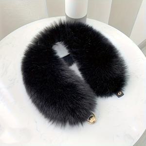 TEMU 1개 가을 겨울 한국 스타일 두꺼운 따뜻한 퍼 칼라 스카프 버클 포함, 여성용 목워머 아웃도어 매칭