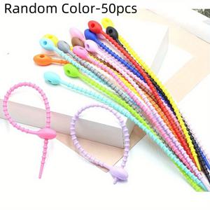 TEMU 50개 조절 가능한 유연한 멀티파스 코딩 스트랩 - 가정, 사무실, 캠핑, 공예용 케이블 정리 - 키, 가방 정리 (50개입) - 홈 오거나이저, 여행, DIY 프로젝트에 이상적인 생동감 넘치는 액세서리