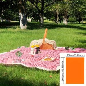 TEMU 3가지 사이즈 제공 레드 & 화이트 체크무늬 레이스 트림 피크닉 담요 - 캠핑, 해변, 사진 촬영용 세탁기 사용 가능한 테이블보 - 장식적인 가장자리가 있는 내구성 있는 직사각형 야외 담요|캠핑매트