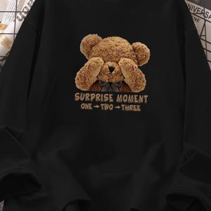 TEMU 소녀용 긴팔 티셔츠 - 귀여운 그래픽, 학교 및 놀이날/가족 나들이용 블랙 셔츠, 부드러운 니트 소재, 편안한 핏, 봄/가을 어린이 의류, 통기성 좋은 재질, 키즈 패션, 아동복