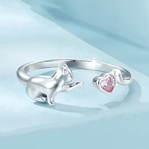 TEMU 1개 조절 가능한 플래티넘 도금 고양이 반지 | 합성 지르코니아가 있는 구리, 데일리 착용 및 선물용으로 이상적, 어버이날 및 파티에 완벽