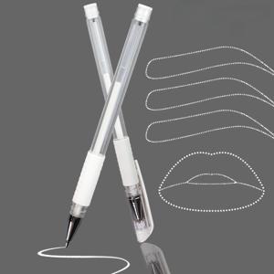 TEMU 2개 눈썹 마커 펜 세트 - 영구 메이크업을 위한 정밀 마이크로블레이딩 도구, 무향 플라스틱 스크라이브 펜 블랙 팁으로 섬세한 눈썹 디테일링, 뷰티 액세서리 | 슬림 디자인 | 내구성 있는 메이크업 도구