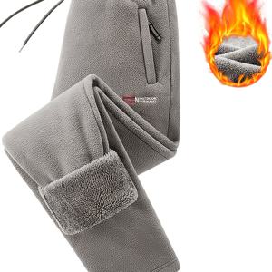 TEMU 남성용 폴라 플리스 팬츠, 가을 겨울 두꺼운 플리스, 루즈 레그 팬츠, 남성 양면 플리스 캐주얼 팬츠, 아웃도어 두꺼운|요가|냉장고바지|남자옷