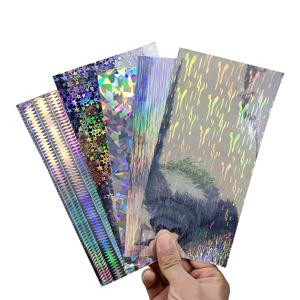 TEMU 휴대용 10X20cm 낚시 하드베이트 스티커 홀로그래픽 접착 필름 플래시 타입 소금물 낚시 루어 제작용 5개입