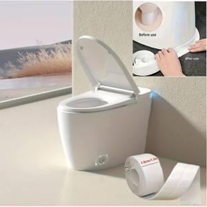 TEMU 1롤 5m/16.4ft 자가 접착식 실리콘테이프, 방수 밀봉스트립, 욕실과 주방 개조용, 청소하기 쉬움, 내구성 있는 DIY 홈인테리어, 화장실 수도꼭지와 타일면에 적합