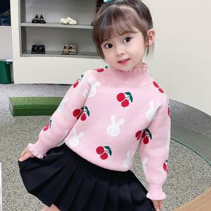 TEMU 1개 여아용 두꺼운 겨울 스웨터 - 따뜻한 두꺼운 스웨터, 겨울에 적합한 부드러운 라운드넥 긴팔 리브드 트림 캐주얼 & 아웃도어 웨어, 포근한 스웨터