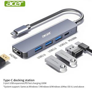 TEMU 에이서 USB-C 도크 HDTV 어댑터 및 PD 충전기 포함 - USB-C to HDTV 커넥터, USB-C 파워 딜리버리 충전 , 맥북용 4K 울트라 HD 멀티포트 확장 도크, 맥북 호환 (HY41-T5) - 컴퓨터 액세서리