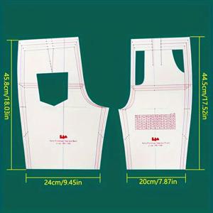 TEMU 아크릴 전문가용 바지 패턴 자 - 헤비듀티 멀티사이즈 재단 템플릿, 35.43-72.44인치 적합, 초보자 및 전문가를 위한 고정밀 재봉 도구, 바지 제작 가이드